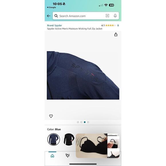 Spyder sweater full zip front blue L - Picture 8 of 10